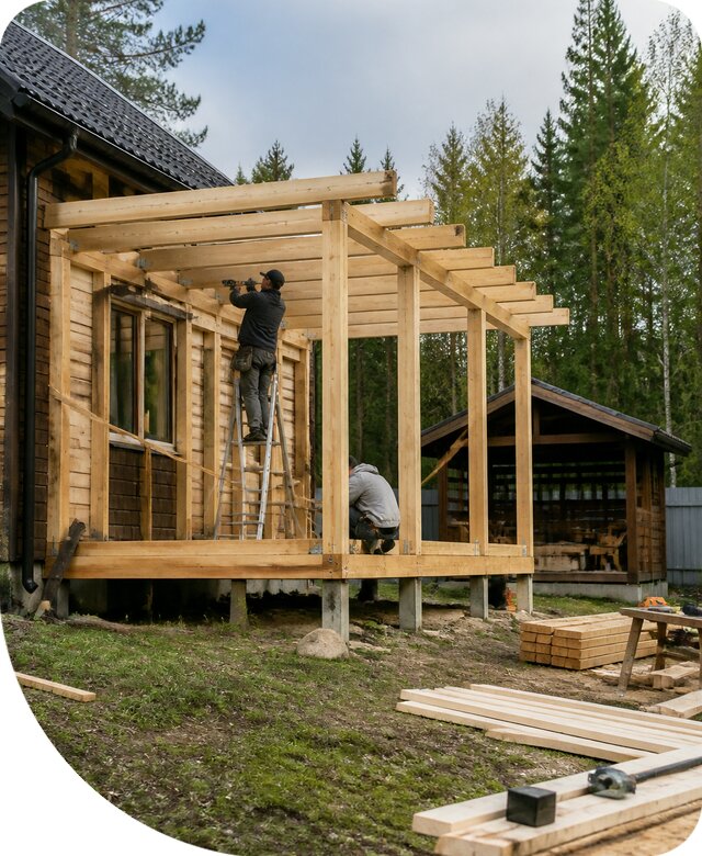 Строительство пристроек и построек на участке в Борзе
